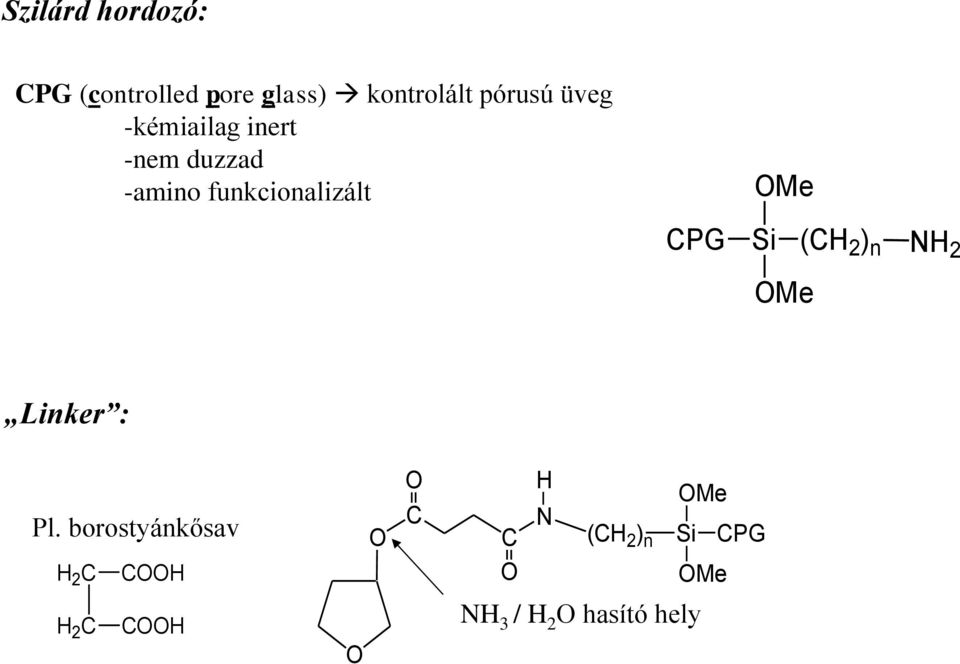 -amino funkcionalizált Me PG Si ( 2 ) n 2 Me Linker