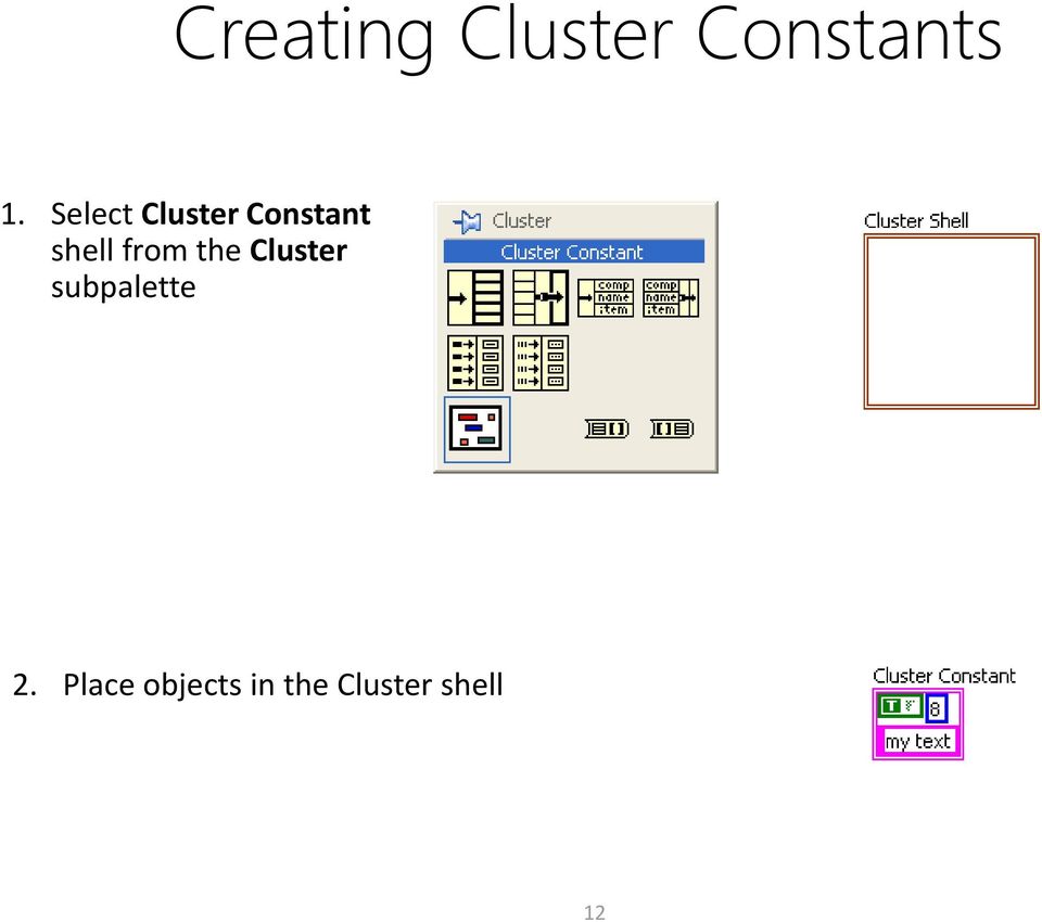 from the Cluster subpalette 2.