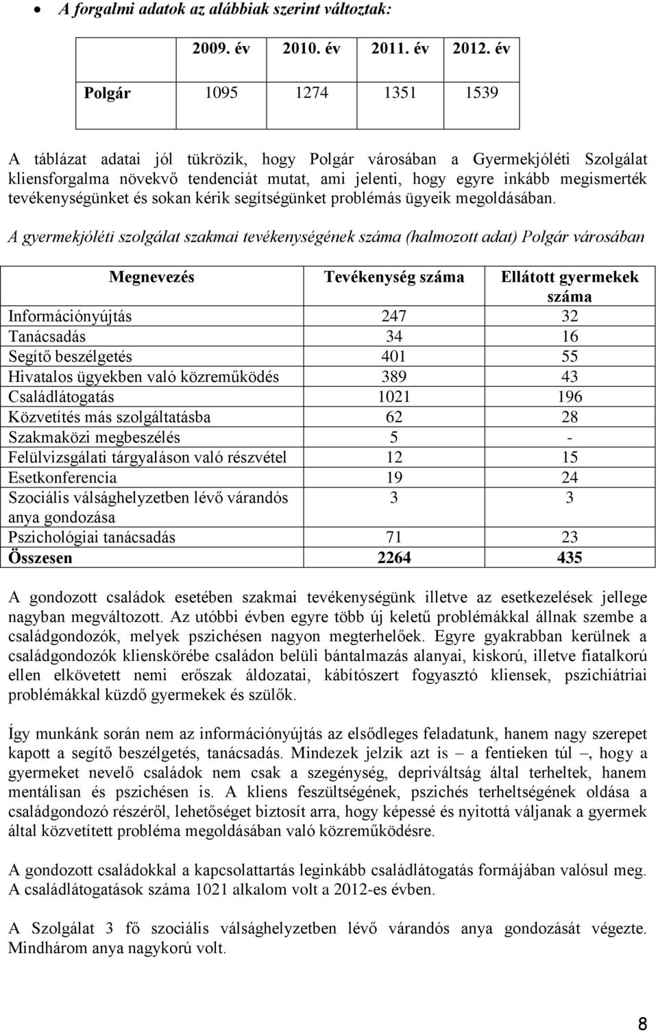 tevékenységünket és sokan kérik segítségünket problémás ügyeik megoldásában.