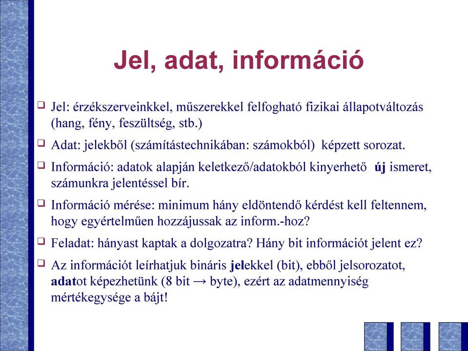 Jel, adat, információ - PDF Ingyenes letöltés