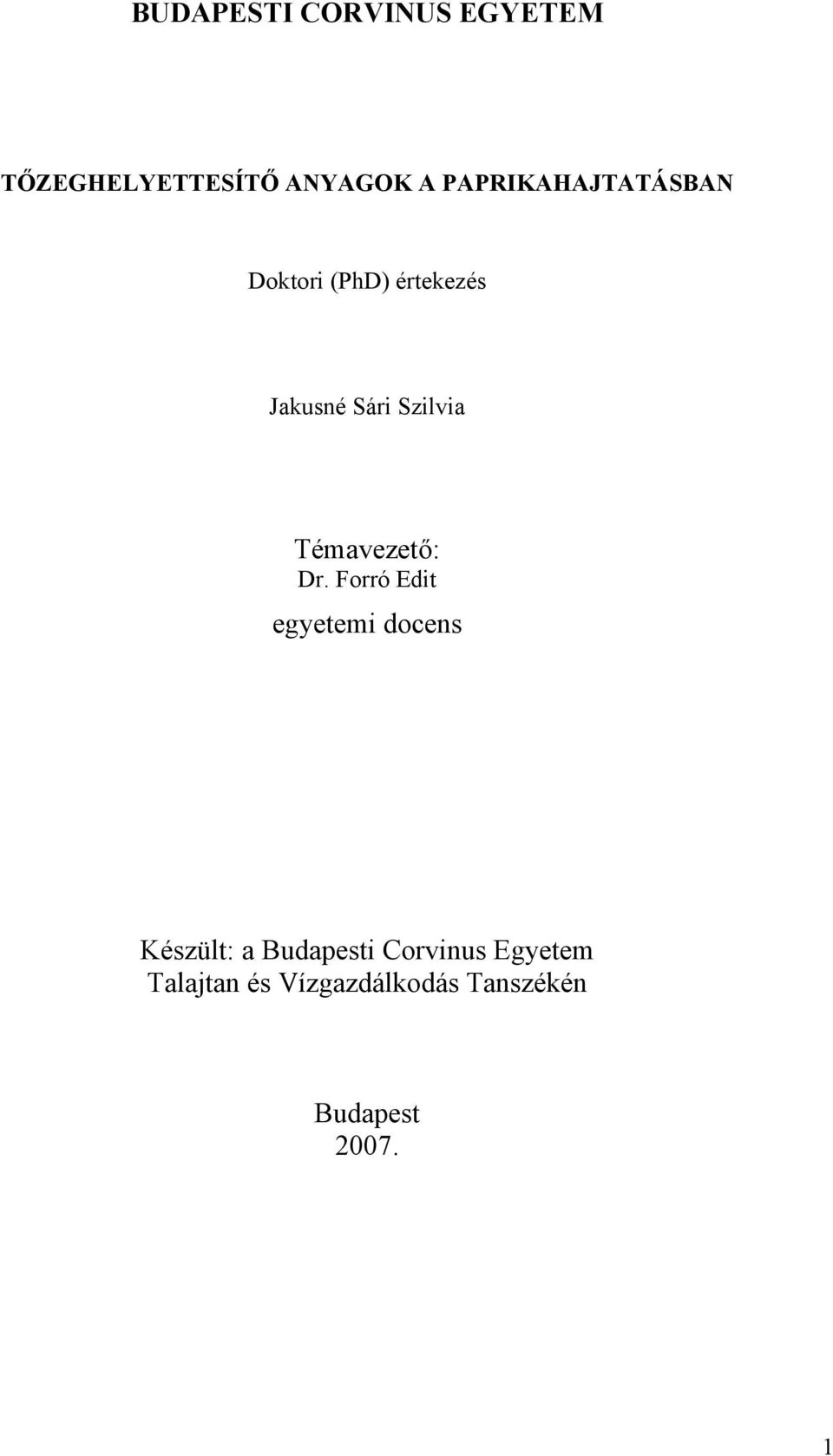 Témavezető: Dr.