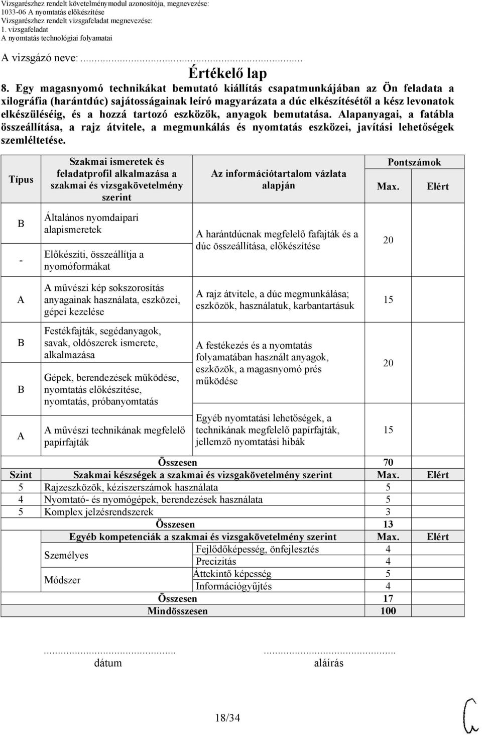 hozzá tartozó eszközök, anyagok bemutatása. lapanyagai, a fatábla összeállítása, a rajz átvitele, a megmunkálás és nyomtatás eszközei, javítási lehetőségek szemléltetése.