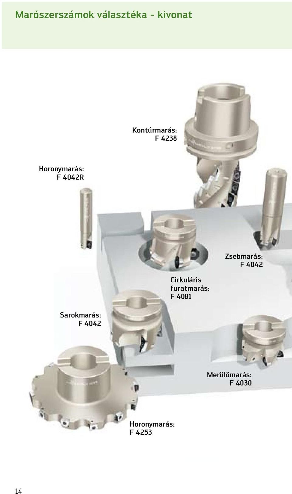 Zsebmarás: F 4042 Cirkuláris furatmarás: F