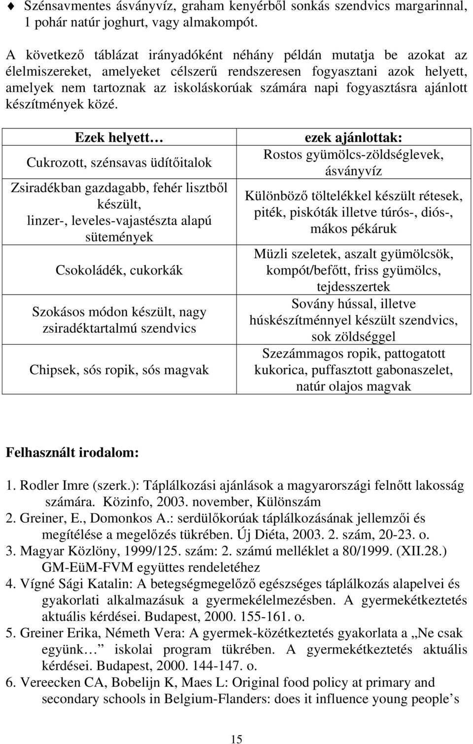 fogyasztásra ajánlott készítmények közé.