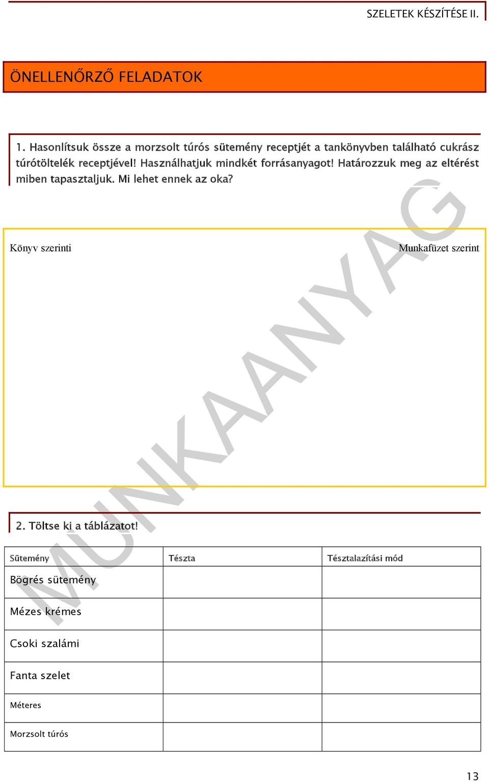 receptjével! Használhatjuk mindkét forrásanyagot! Határozzuk meg az eltérést miben tapasztaljuk.