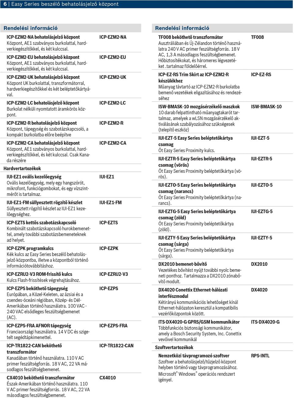 ICP-EZM2-UK behatolásjelző központ Központ UK burkolattal, transzformátorral, hardverkiegészítőkkel és két beléptetőkártyával.