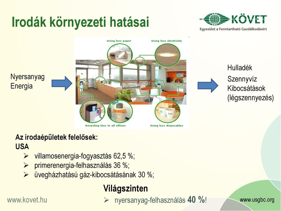 villamosenergia-fogyasztás 62,5 %; primerenergia-felhasználás 36 %;