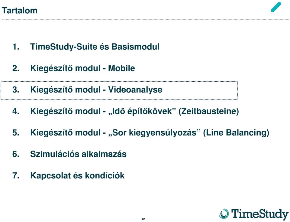 Kiegészítő modul - Idő építőkövek (Zeitbausteine) 5.