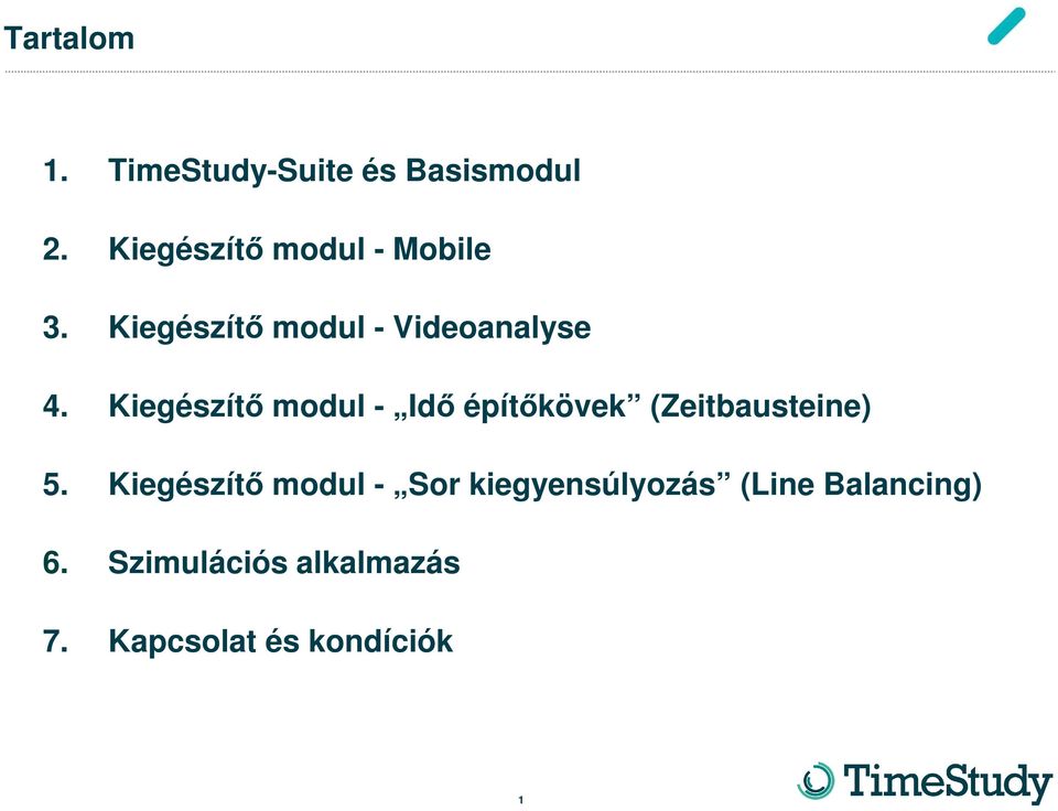 Kiegészítő modul - Idő építőkövek (Zeitbausteine) 5.