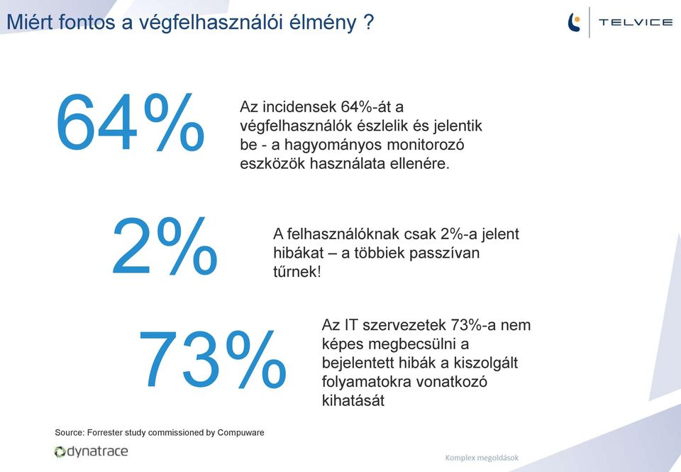 eszközök használata ellenére. felhasználóknak csak 2%-a jelent hibákat a többiek passzívan tűrnek!