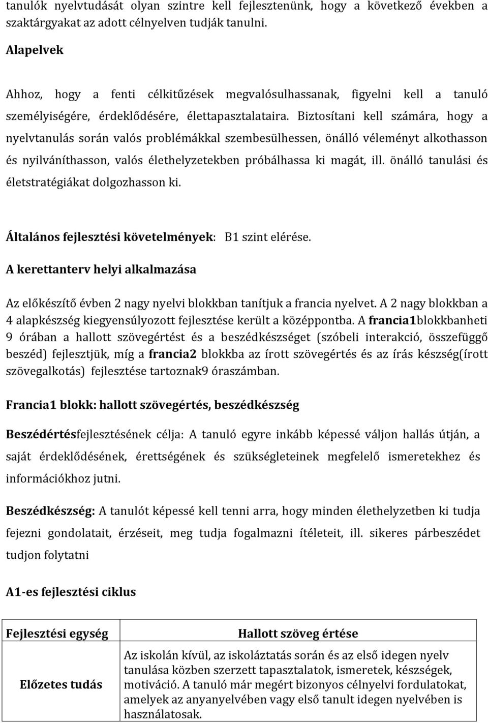 Biztosítani kell számára, hogy a nyelvtanulás során valós problémákkal szembesülhessen, önálló véleményt alkothasson és nyilváníthasson, valós élethelyzetekben próbálhassa ki magát, ill.