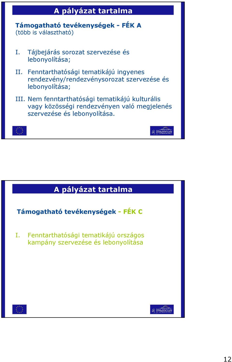 Fenntarthatósági tematikájú ingyenes rendezvény/rendezvénysorozat szervezése és lebonyolítása; III.