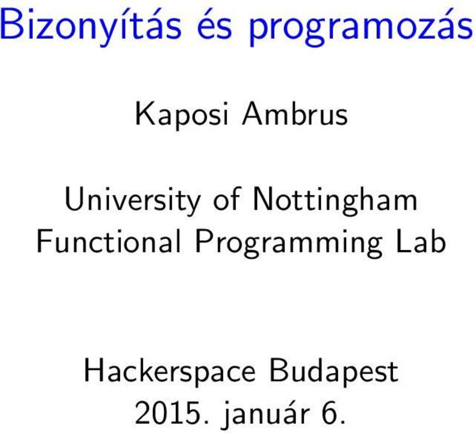 Nottingham Functional