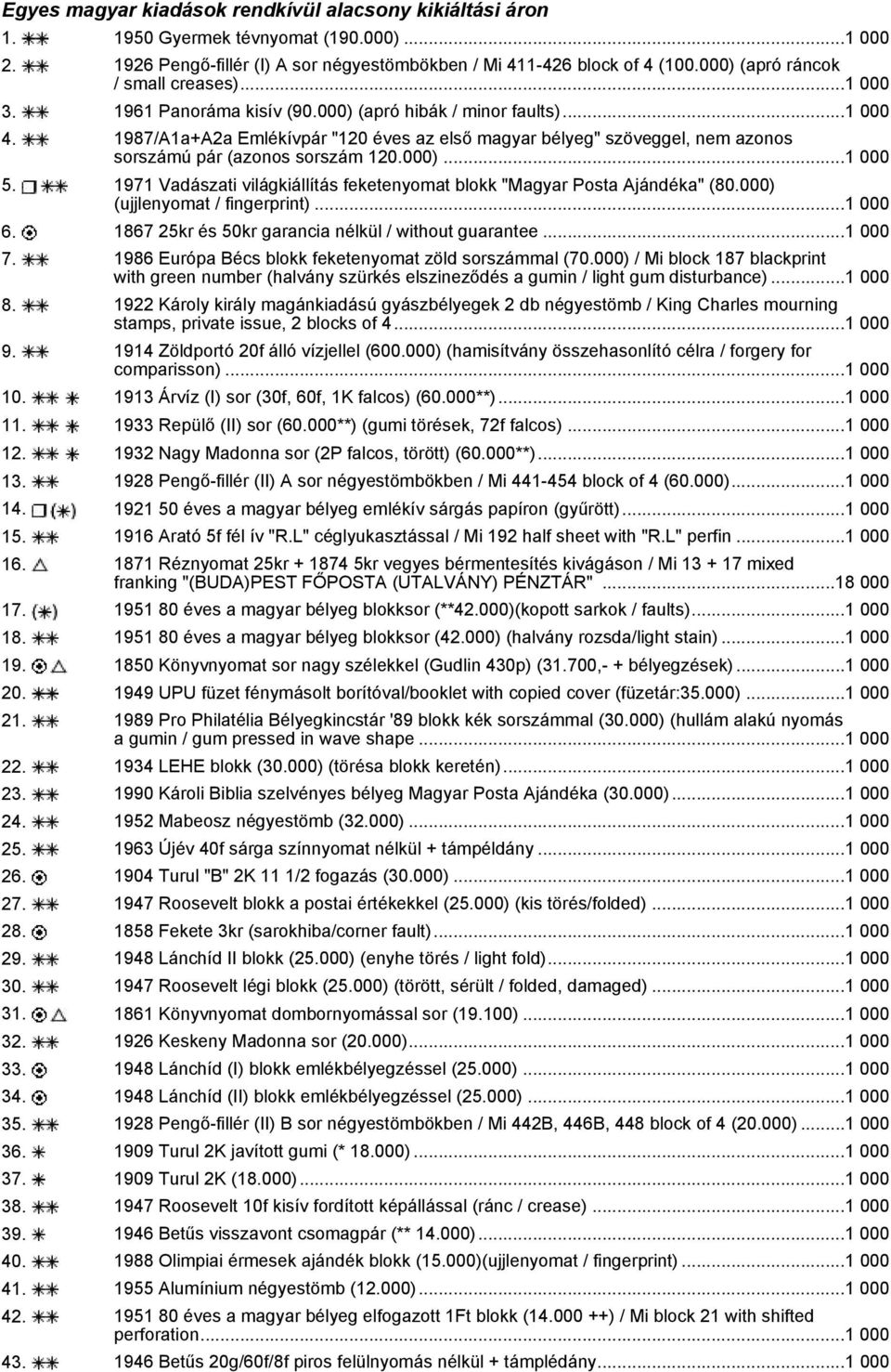 1987/A1a+A2a Emlékívpár "120 éves az első magyar bélyeg" szöveggel, nem azonos sorszámú pár (azonos sorszám 120.000)...1 000 5.