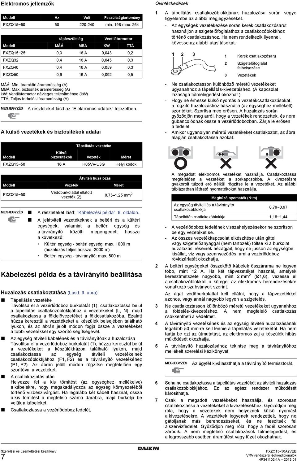 0, A 0,0 0, FXZQ 0, A 0,0 0, FXZQ0 0, A 0,09 0, FXZQ0 0, A 0,09 0, MEGJEGYZÉS A részleteket lásd az "Elektromos adatok" fejezetben.