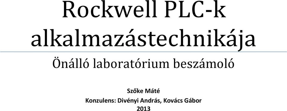 laboratórium beszámoló Szőke