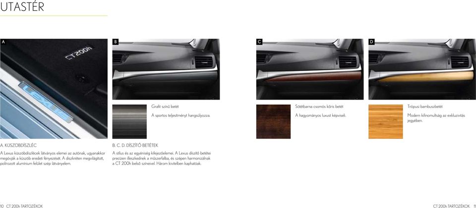 KÜSZÖBDÍSZLÉC A Lexus küszöbdíszlécek látványos elemei az autónak, ugyanakkor megóvják a küszöb eredeti fényezését.