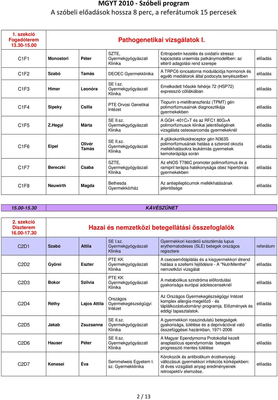 PTE Orvosi Genetikai Eritropoetin kezelés és oxidatív stressz kapcsolata uraemiás patkánymodellben: az eltérı adagolási rend szerepe A TRPC6 ioncsatorna modulációja hormonok és egyéb mediátorok által