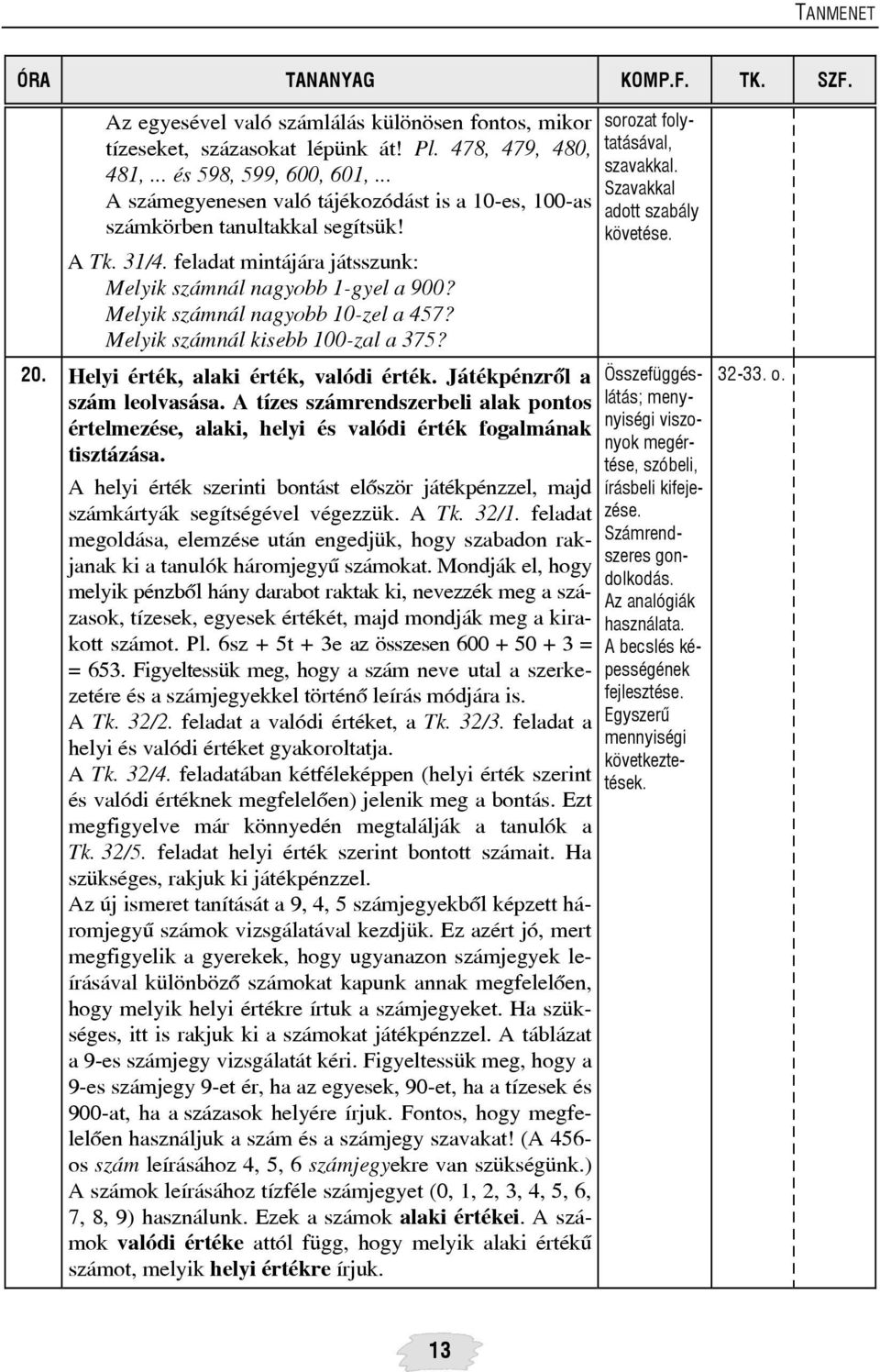 Melyik számnál nagyobb 10-zel a 457? Melyik számnál kisebb 100-zal a 375? 20. Helyi érték, alaki érték, valódi érték. Játékpénzrõl a szám leolvasása.