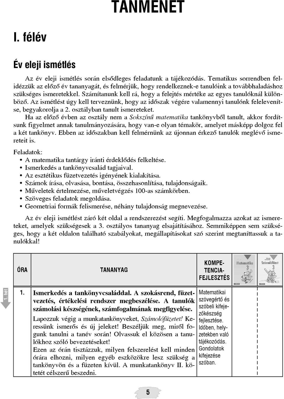 Számítanunk kell rá, hogy a felejtés mértéke az egyes tanulóknál különbözõ. Az ismétlést úgy kell terveznünk, hogy az idõszak végére valamennyi tanulónk felelevenítse, begyakorolja a 2.