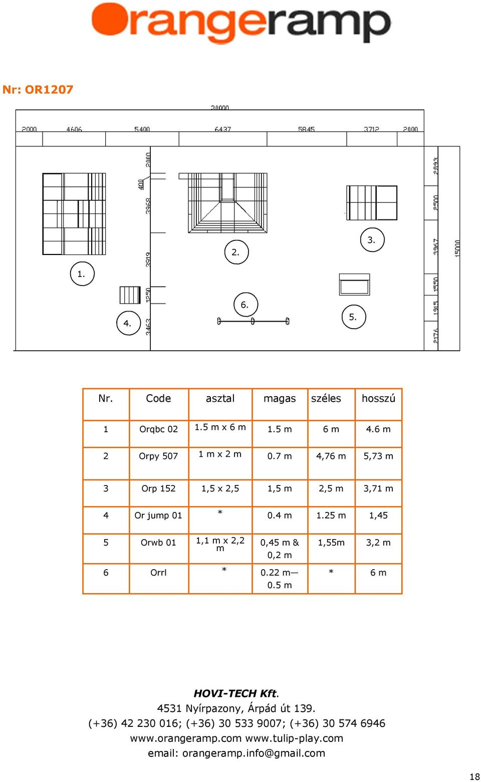 6 m 2 Orpy 507 1 m x 2 m 0.