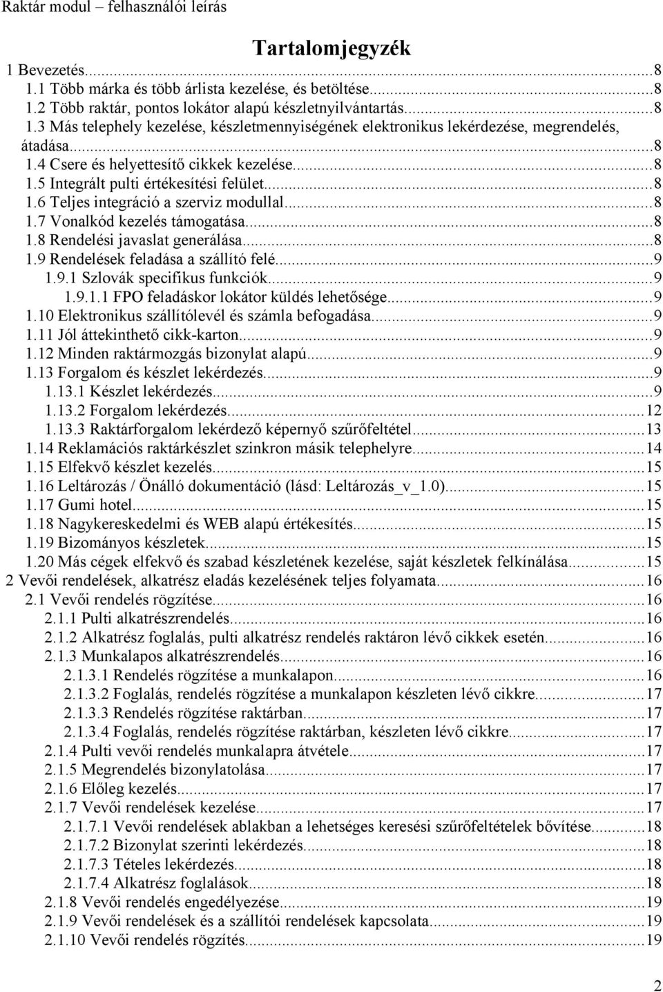 Raktár modul felhasználói leírás - PDF Ingyenes letöltés