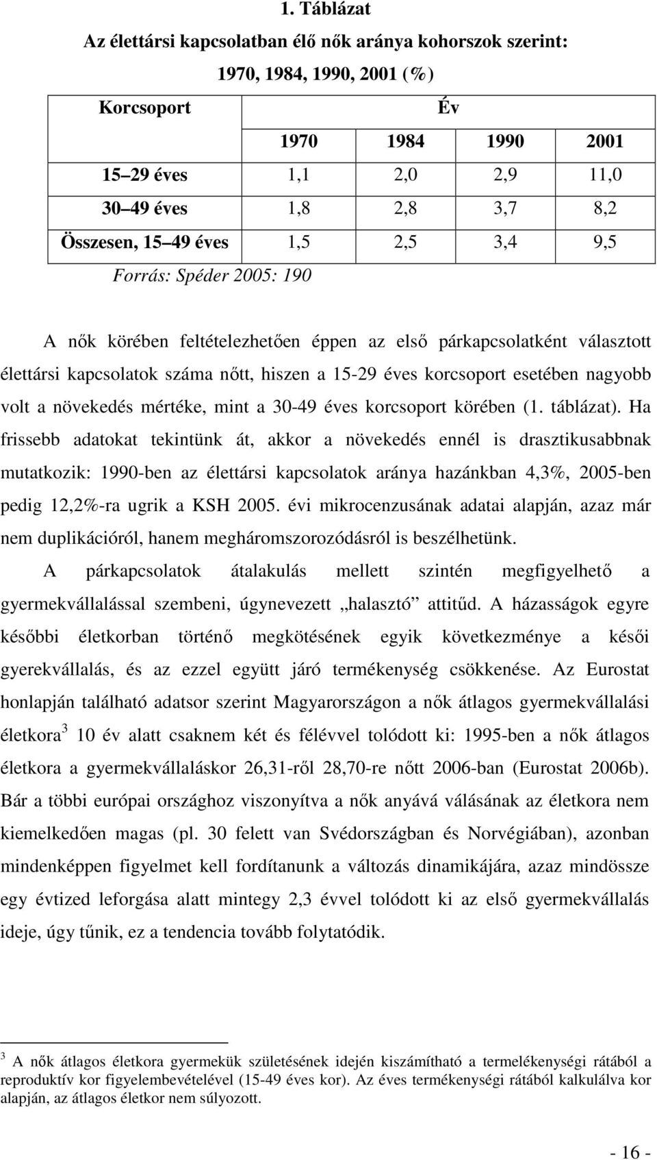nagyobb volt a növekedés mértéke, mint a 30-49 éves korcsoport körében (1. táblázat).