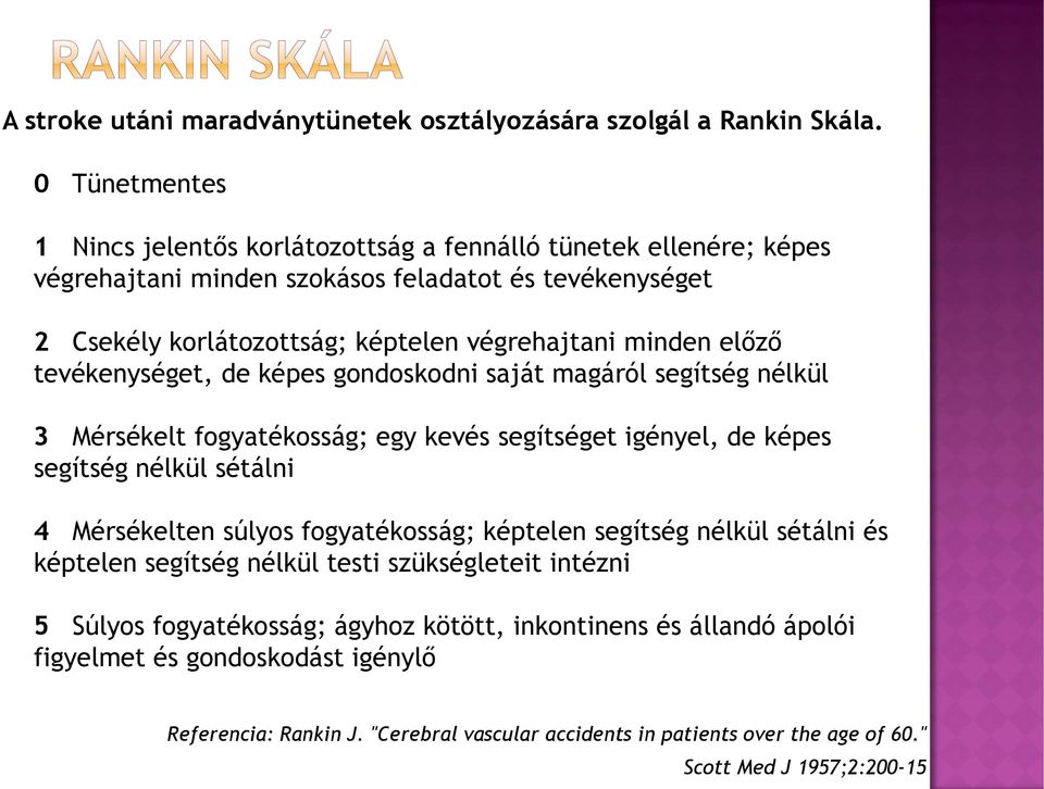minden előző tevékenységet, de képes gondoskodni saját magáról segítség nélkül 3 Mérsékelt fogyatékosság; egy kevés segítséget igényel, de képes segítség nélkül sétálni 4 Mérsékelten súlyos
