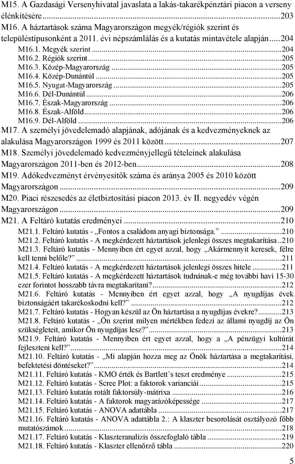 .. 205 M16.6. Dél-Dunántúl... 206 M16.7. Észak-Magyarország... 206 M16.8. Észak-Alföld... 206 M16.9. Dél-Alföld... 206 M17.