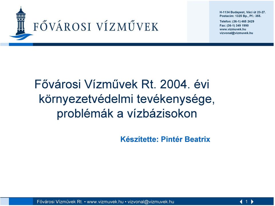 hu Fővárosi Vízművek Rt. 2004.