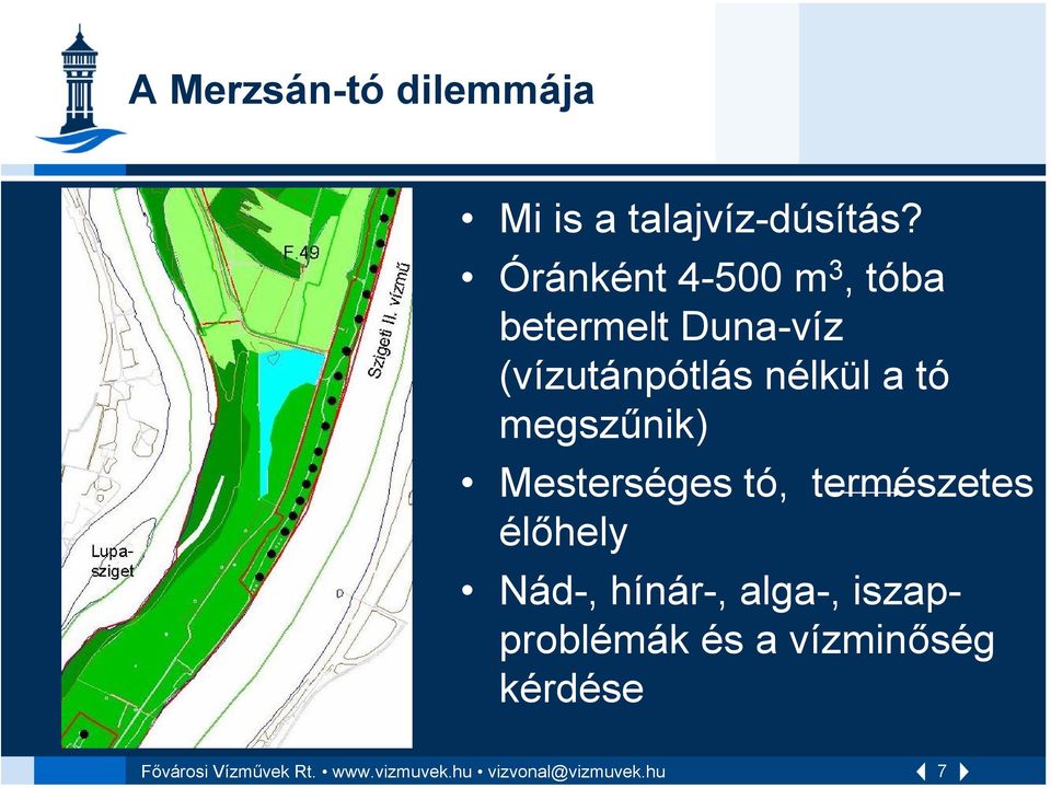 megszűnik) Mesterséges tó, természetes élőhely Nád-, hínár-, alga-,