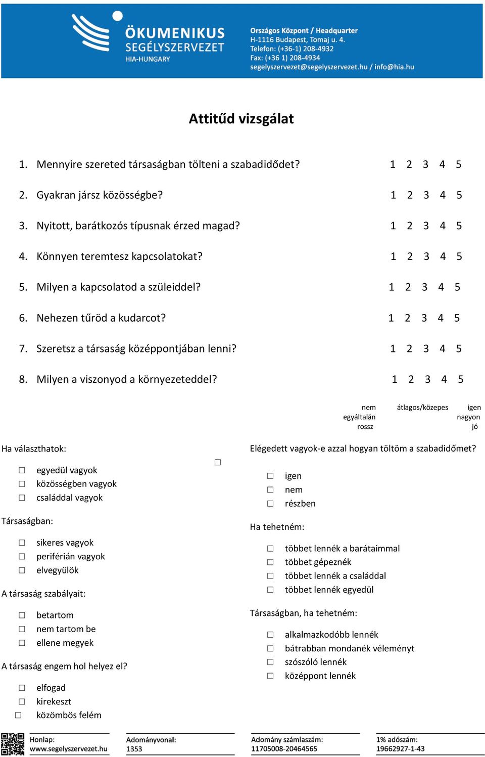 Milyen a viszonyod a környezeteddel?