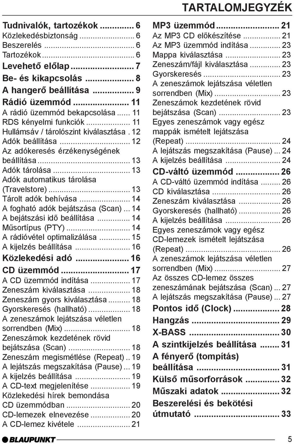 .. 13 Adók automatikus tárolása (Travelstore)... 13 Tárolt adók behívása... 14 A fogható adók bejátszása (Scan)... 14 A bejátszási idõ beállítása... 14 Mûsortípus (PTY).