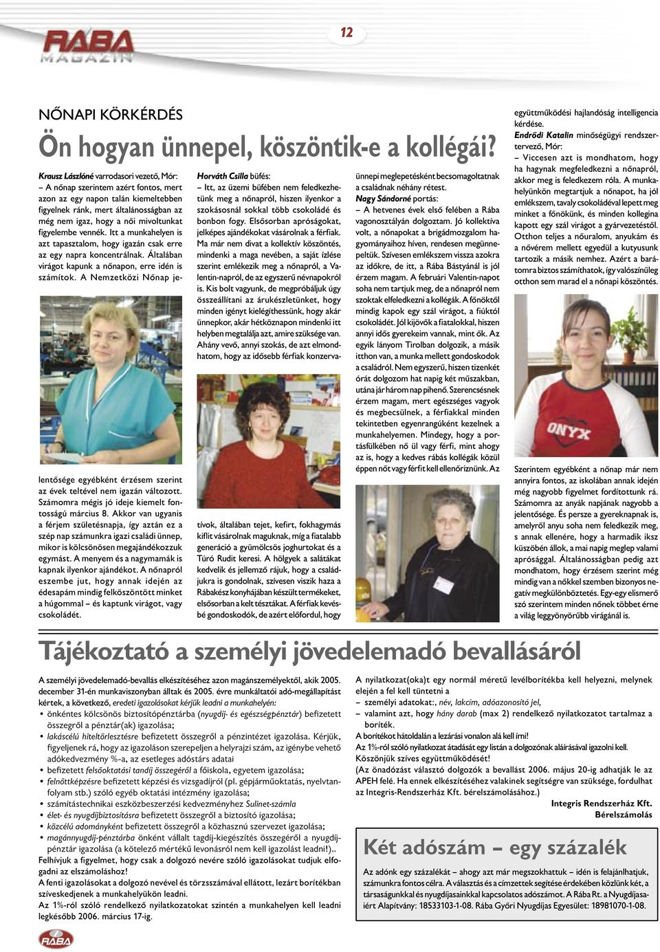 figyelembe vennék. Itt a munkahelyen is azt tapasztalom, hogy igazán csak erre az egy napra koncentrálnak. Általában virágot kapunk a nőnapon, erre idén is számítok.
