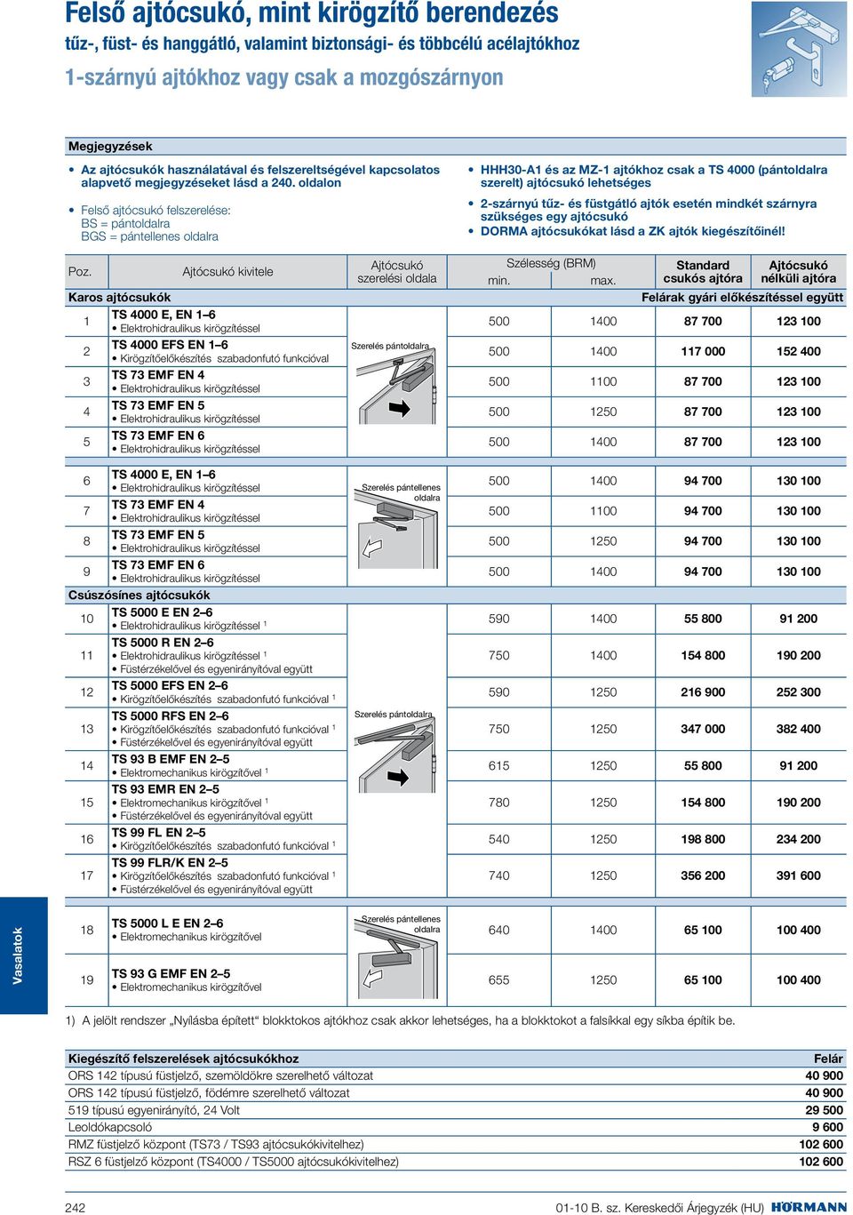 Kilincsgarnitúrák. Tűz-, füst-, és hanggátló valamint többcélú acélajtókhoz  237. Hengerzárbetétek - PDF Free Download