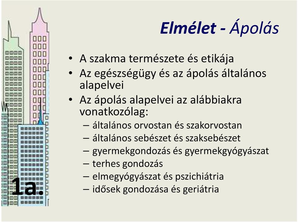 ápolás alapelvei az alábbiakra vonatkozólag: általános orvostan és szakorvostan