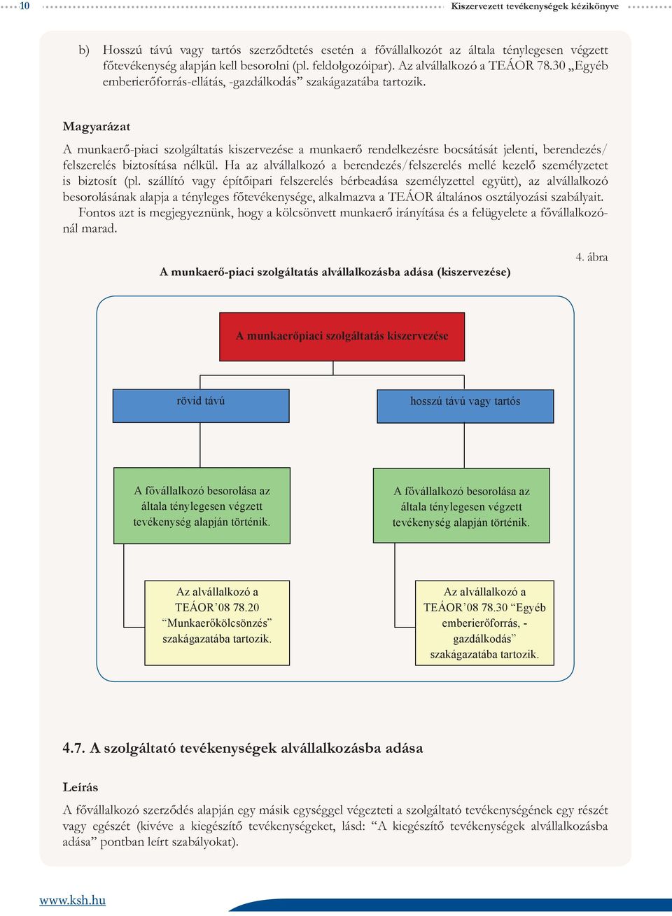 Magyarázat A munkaerő-piaci szolgáltatás kiszervezése a munkaerő rendelkezésre bocsátását jelenti, berendezés/ felszerelés biztosítása nélkül.