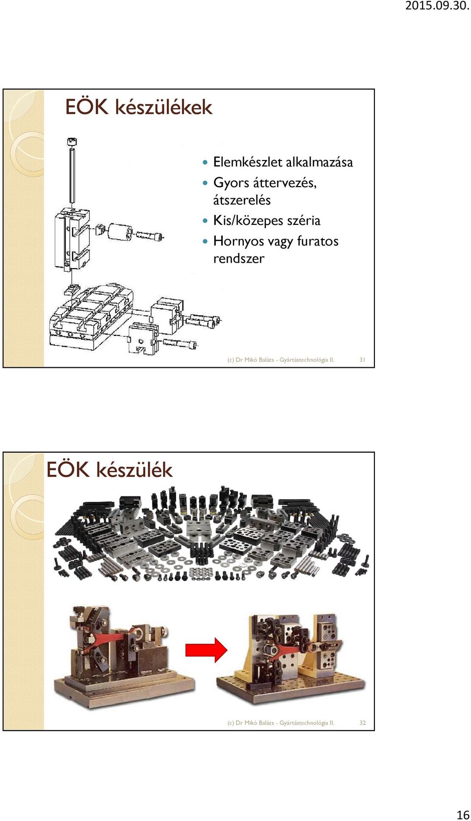 átszerelés Kis/közepes széria