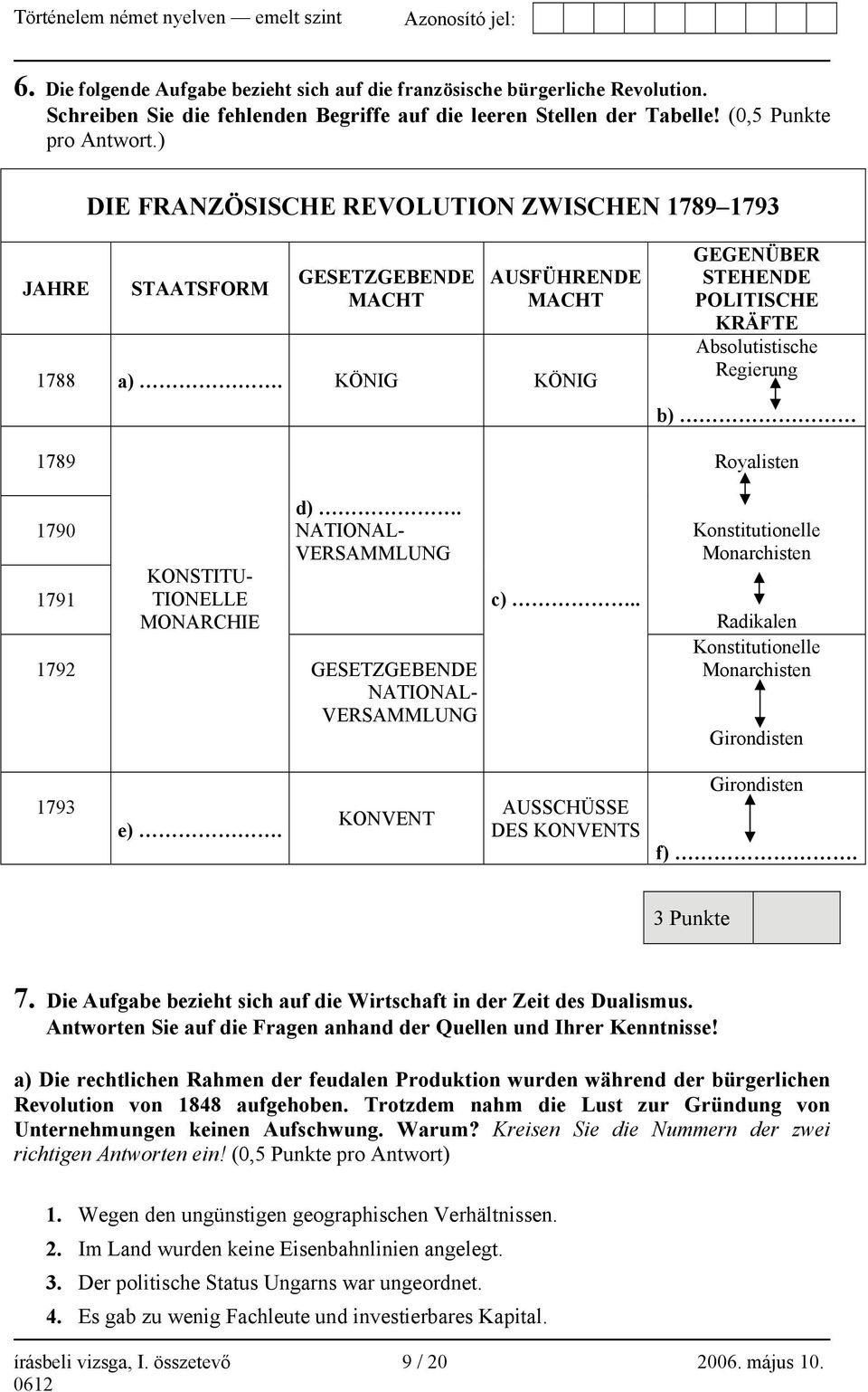 KÖNIG KÖNIG 1789 GEGENÜBER STEHENDE POLITISCHE KRÄFTE Absolutistische Regierung b) Royalisten 1790 1791 1792 KONSTITU- TIONELLE MONARCHIE d).