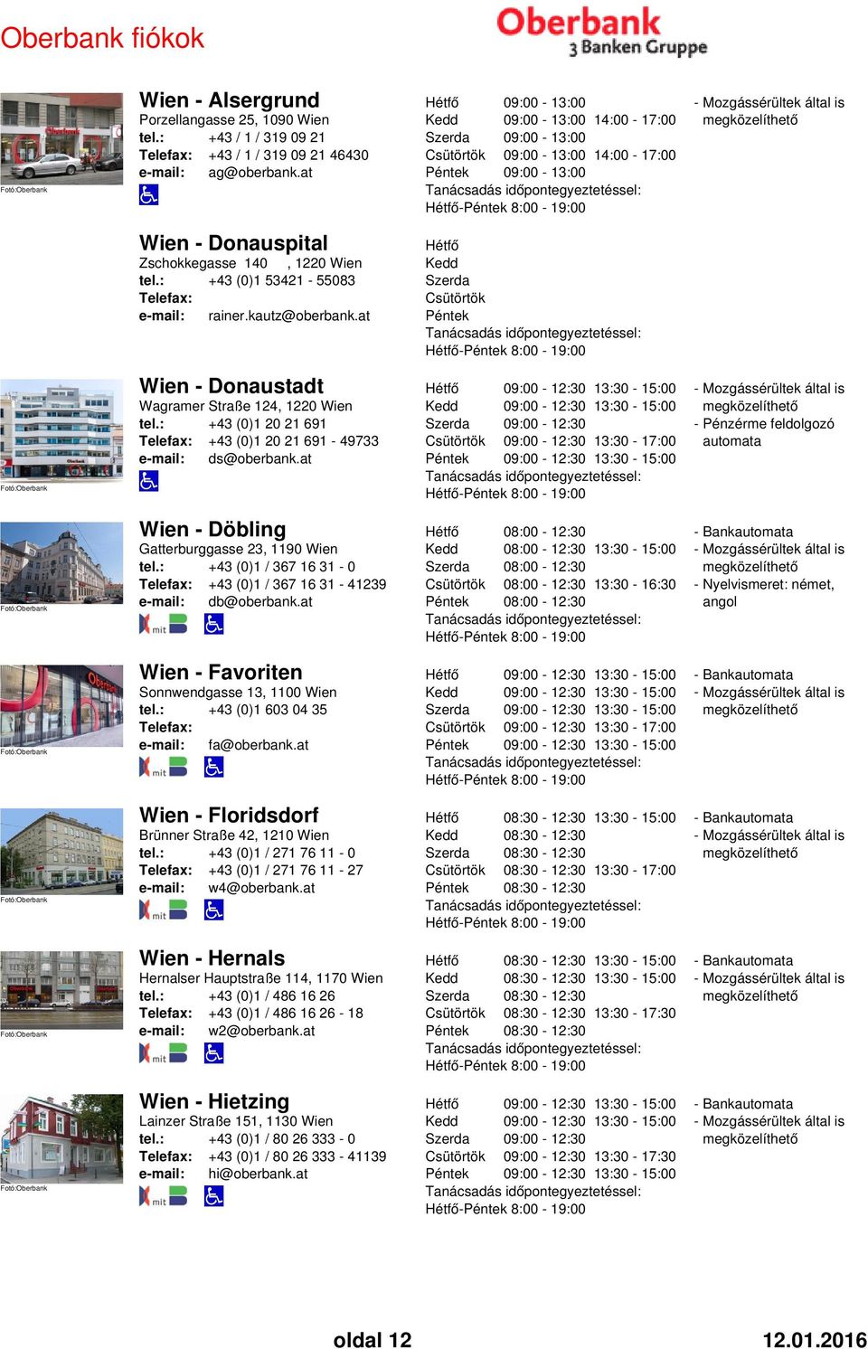 kautz@oberbank.at - 8:00-19:00 Wien - Donaustadt Wagramer Straße 124, 1220 Wien tel.: +43 (0)1 20 21 691 +43 (0)1 20 21 691-49733 e-mail: ds@oberbank.