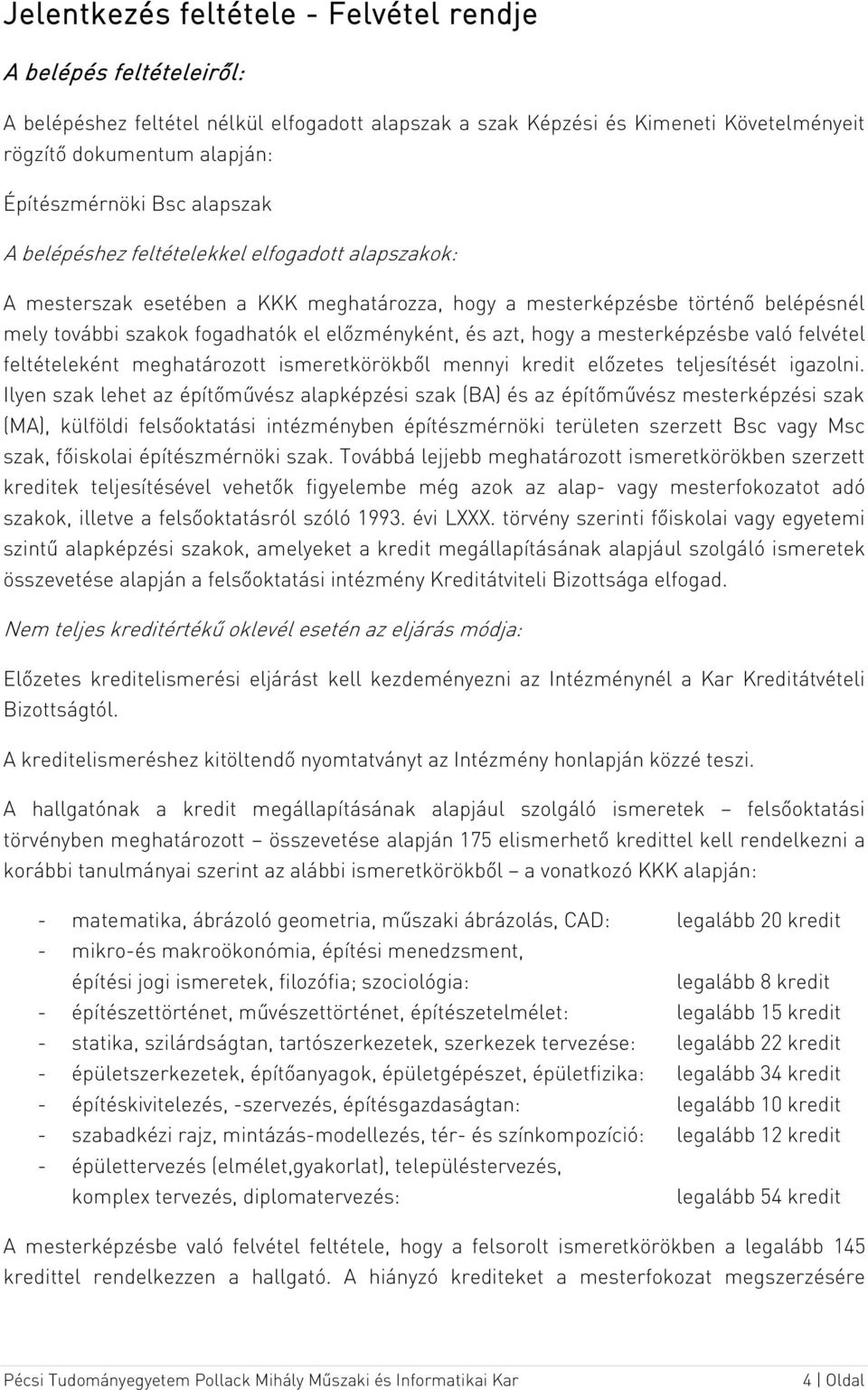 Tervező Építészmérnöki mesterszak (MSc) - PDF Free Download