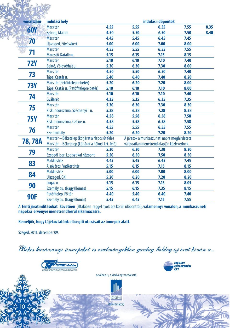 40 7.40 8.20 Mars tér (Petőfitelepre betér) 5.20 6.20 7.20 8.00 73Y Tápé, Csatár u. (Petőfitelepre betér) 5.10 6.10 7.10 8.00 Mars tér 5.10 6.10 7.10 7.40 74 Gyálarét 4.35 5.35 6.35 7.35 Mars tér 5.