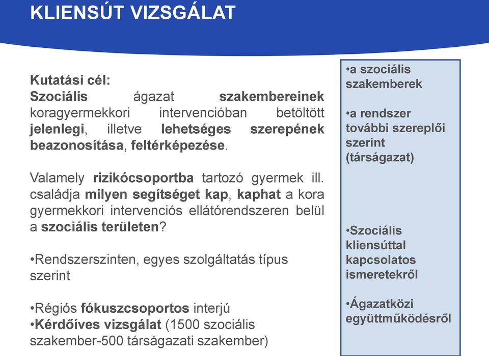 családja milyen segítséget kap, kaphat a kora gyermekkori intervenciós ellátórendszeren belül a szociális területen?