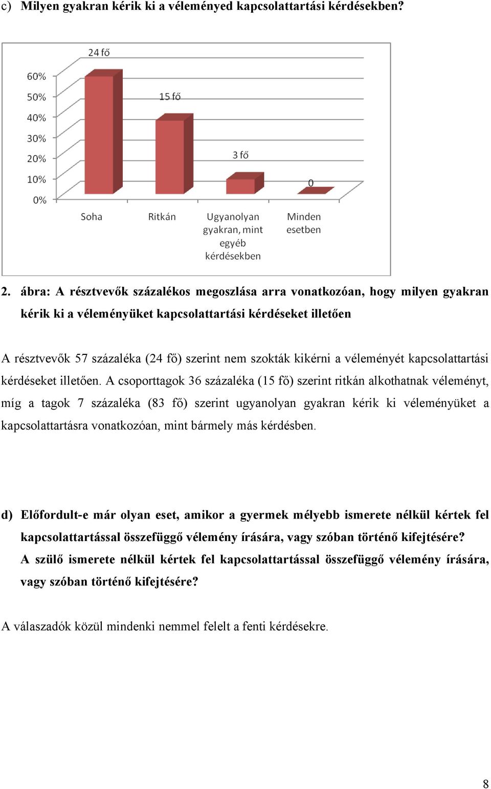 kikérni a véleményét kapcsolattartási kérdéseket illetően.