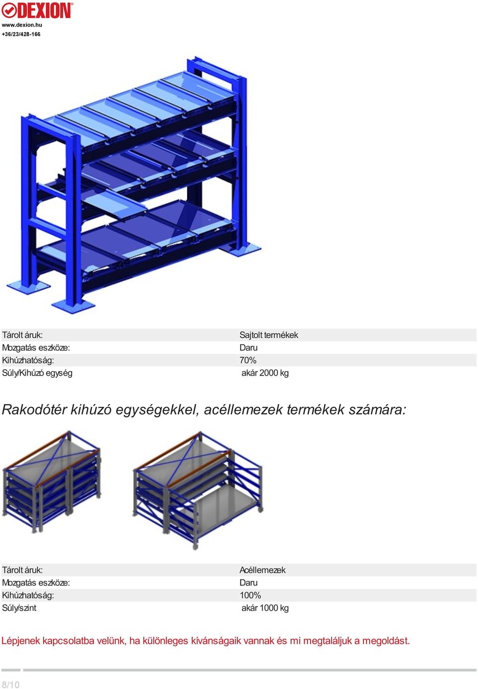 Tárolt áruk: Acéllemezek Mozgatás eszköze: Daru 100% Súly/szint akár Lépjenek