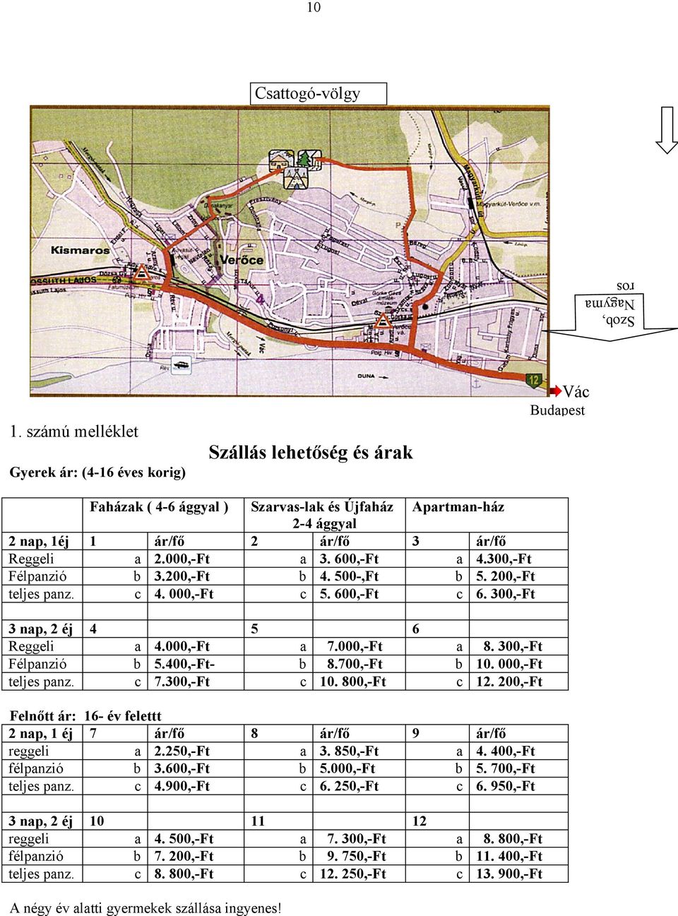 600,-Ft teljes panz. c 4.900,-Ft 3 nap, 2 éj 10 reggeli félpanzió teljes panz. Szarvas-lak és Újfaház 2-4 ággyal 2 ár/fő a 3. 600,-Ft b 4. 500-,Ft c 5. 600,-Ft Apartman-ház 5 6 3 a 7.000,-Ft b 8.