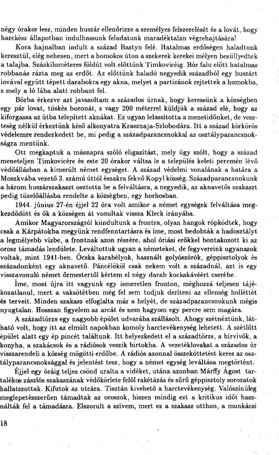 Százkilométeres földút volt előttünk Timkovicéig. Bór falu előtt hatalmas robbanás rázta meg az erdőt.