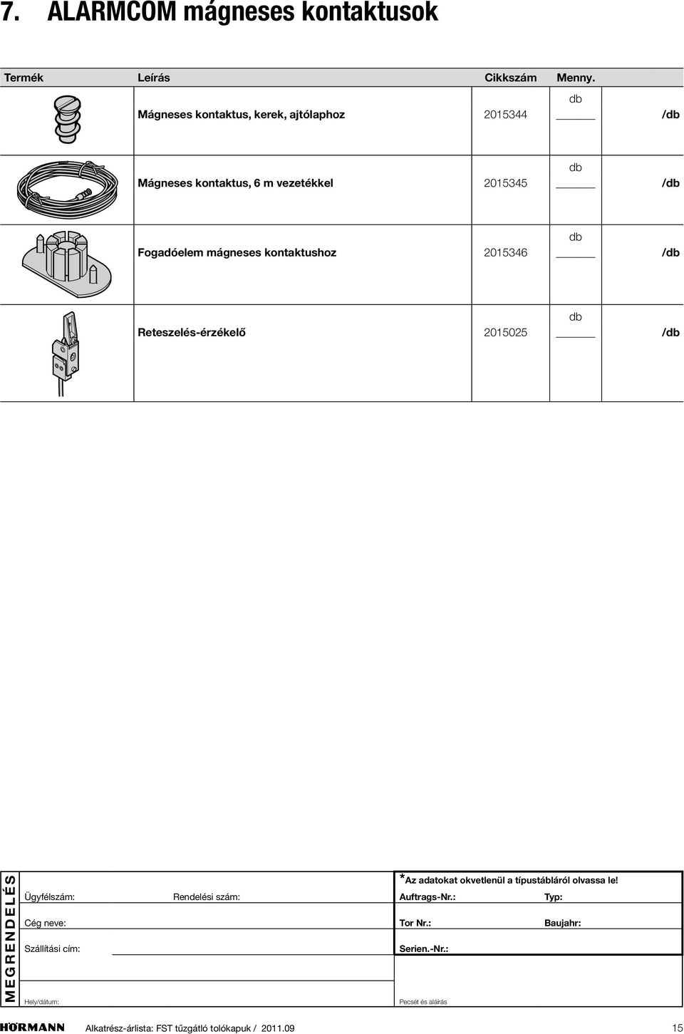 / Fogadóelem mágneses kontaktushoz 2015346 /