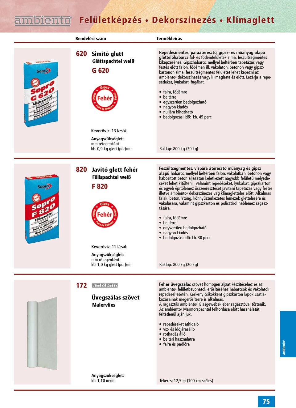 va ko la ton, be to non vagy gipsz kar to non sima, fe szült ség men tes felületet le het ké pez ni az dekorszínezés vagy klímaglettelés előtt. Le zár ja a repesédeket, lyu ka kat, fu gá kat.