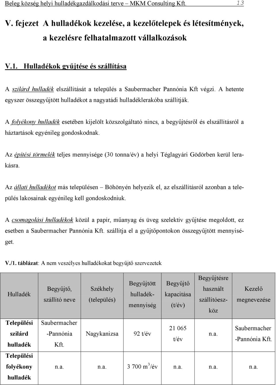 A folyékony hulladék esetében kijelölt közszolgáltató nincs, a begyűjtésről és elszállításról a háztartások egyénileg gondoskodnak.